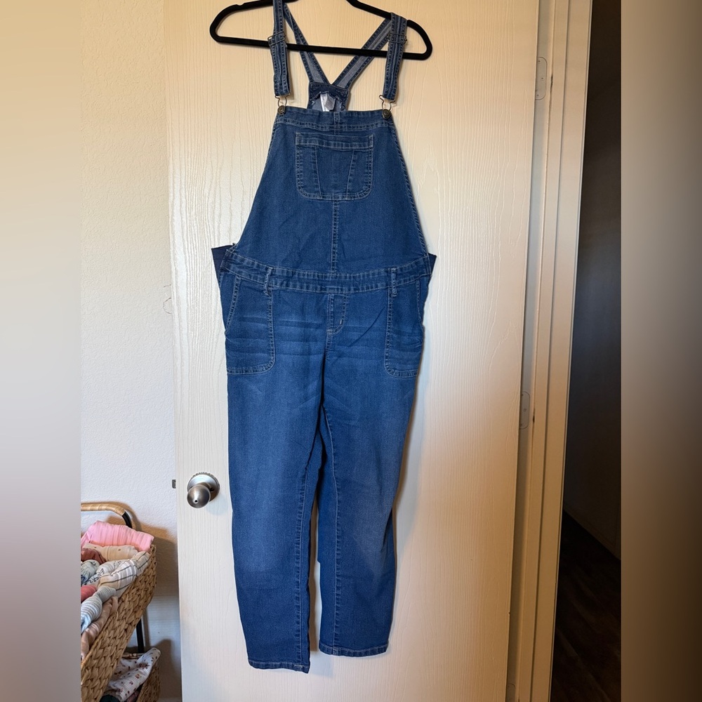 Maternity Blue Denim Overalls
